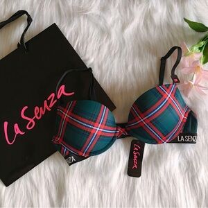 La Senza Remix Collection Red and Green Plaid Bra